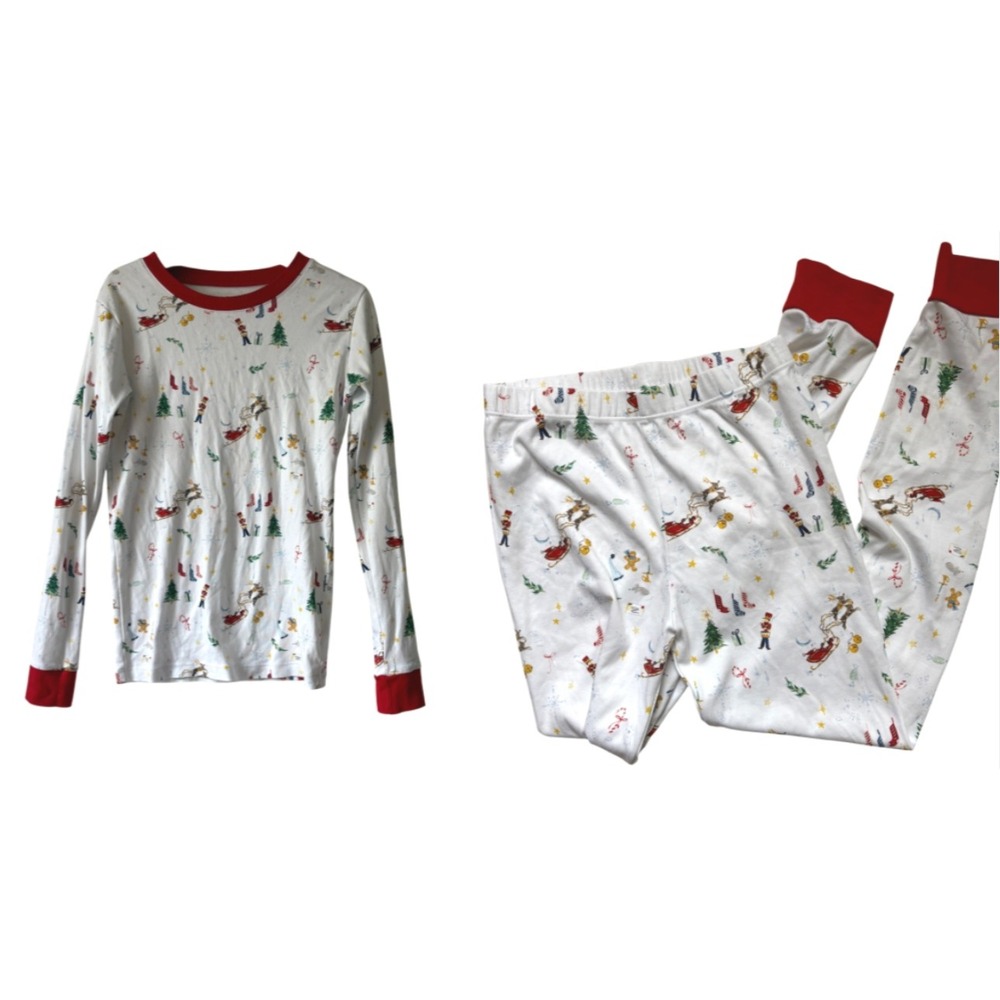 Kids Lake Christmas Pajama Set Size 10‎ Nutcracker Reindeer Print Long Sleeve
